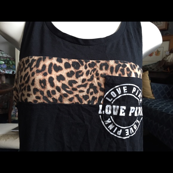 Pink by VS - Black and Cheetah Tank Top Size Small - Picture 4 of 10